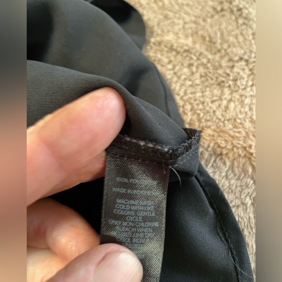 Express Black Sheer V Tie String, Button up Sleeve Blouse, Women’s M - Picture 6 of 6